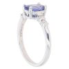 Platinum 0.10ct Diamond and Tanzanite Solitaire Ring