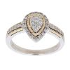 9ct Yellow And White Gold 0.25ct Brilliant Cut Diamond Cluster Ring