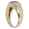 9ct Yellow Gold 0.02ct Diamond and Blue Gemstone Signet Ring