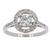 18ct White Gold Diamond Halo Solitaire Ring by Anya Belle