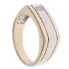 9ct Yellow and White Gold 0.09ct Diamond Signet Ring