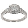 Platinum 0.70ct Cushion, Brilliant And Baguette Cut Diamond Cluster Ring