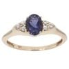9ct Yellow Gold Iolite And Cubic Zirconia Dress Ring