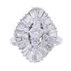 14ct White Gold 2.25ct Brilliant And Baguette Cut Diamond Cluster Ring