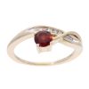 9ct Yellow Gold Created Garnet And Diamond Fancy Ring