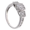 9ct White Gold 1.00ct Triple Cluster Diamond Ring