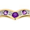 9ct Yellow Gold Amethyst and Diamond Wishbone Ring