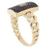 14ct Yellow Gold Monaco Classic Black Cubic Zirconia Pave Signet Ring