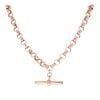 9ct Rose Gold Patterned And Plain Belcher T-Bar Chain 24"