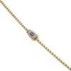 14ct Yellow Gold Monaco Beaded Cubic Zirconia Pave Lock Chain 18"