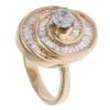 14ct Yellow Gold 1.25ct Brilliant And Baguette Cut Diamond Cluster Ring