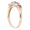 9ct Yellow Gold 0.05ct Diamond And Ruby Half Eternity Ring