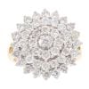 18ct Yellow Gold 2.00ct Brilliant Cut Diamond Cluster Ring