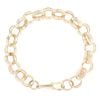 9ct Yellow Gold Patterned And Plain Belcher Bracelet 8.5"