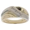 9ct Yellow and White Gold 0.16ct Diamond Signet Ring