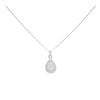 18ct White Gold 1.50ct Diamond Cluster Tear Drop Pendant and Chain 16"