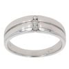 9ct White Gold 0.10ct Diamond Trilogy Signet Ring
