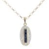 9ct Yellow Gold Sapphire and 0.05ct Diamond Pendant and Curb Chain 20"