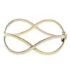 9ct Yellow And White Gold Hinged Crossover Bangle