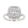 Platinum 0.65ct Brilliant And Baguette Cut Diamond Cluster Ring