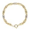 14ct Yellow and White Gold Textured Fancy Bracelet 8"