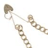 9ct Yellow Gold Curb Heart Lock Charm Bracelet 7"