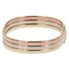 9ct Yellow, White And Rose Gold Three Band Bangle