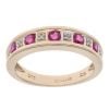 9ct Yellow Gold Ruby and 0.05ct Diamond Eternity Ring