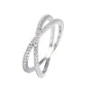Sterling Silver Criss-Cross Cage Cubic Zirconia Ring