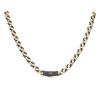 14ct Yellow Gold Monaco Classic Black Cubic Zirconia Alternate Pave Lock Curb Chain 22"