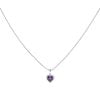 18ct White Gold Amethyst Heart Pendant and Chain 16"