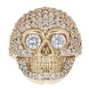 9ct Yellow Gold Cubic Zirconia Fancy Skull Ring