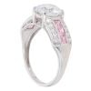 9ct White Gold Pink Gemstone And Cubic Zirconia Ring