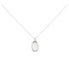 9ct White Gold 0.05ct Diamond and Moonstone Pendant and Chain 18"