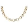 9ct Yellow Gold Patterned & Cubic Zirconia Set Belcher Chain