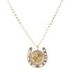 9ct Yellow Gold 1910 Edward VII Half Sovereign Coin And Horseshoe Pendant And Chain 28"
