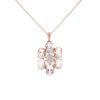 9ct Rose Gold 0.03ct Diamond And Moissanite Pendant And Chain 16"