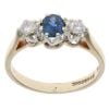 9ct Yellow Gold 0.20ct Diamond and Sapphire Three Stone Ring
