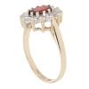 9ct Yellow Gold Cubic Zirconia And Garnet Cluster Ring