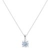9ct White Gold Cubic Zirconia Solitaire Pendant and Chain 18"