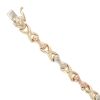 9ct Yellow White and Rose Gold Fancy Bracelet 6.5"