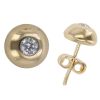 14ct Yellow Gold Cubic Zirconia Single Stone Stud Earrings
