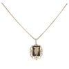 9ct Yellow Gold Smoky Quartz Pendant And Chain 22"