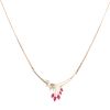 9ct Yellow Gold 0.05ct Diamond And Ruby Pendant And Chain 16"