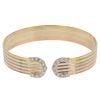 18ct Yellow White and Rose Gold Cubic Zirconia Torque Bangle