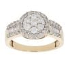 9ct Yellow Gold 0.80ct Brilliant and Baguette Cut Diamond Cluster Ring
