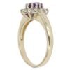 9ct Yellow Gold 0.05ct Diamond and Amethyst Cluster Ring