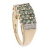 14ct Yellow Gold 0.10ct Diamond And Emerald Cluster Ring