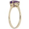 9ct Yellow Gold 0.05ct Diamond and Amethyst Ring