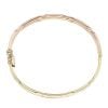 9ct Yellow White and Rose Gold Patterned Three Row Bangle